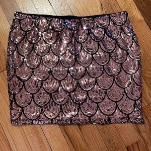Pink sequin skirt